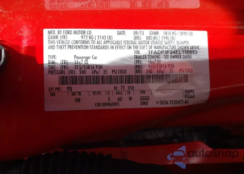 2014 Ford Focus Se z USA, uszkodzony, nr VIN 1FADP3F24EL156853